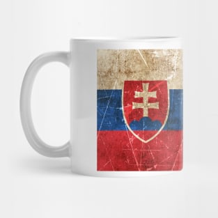 Vintage Aged and Scratched Slovakian Flag Mug